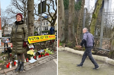 Сотрудник экс-консульства РФ в Гамбурге протащил россиянку по асфальту, когда она пришла возложить цветы в память об Алексее Навальном